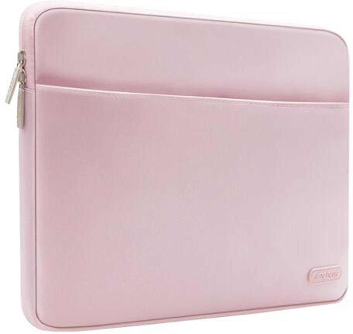 Luxe Laptophoes Roze met Buitenvak | 13 inch | Ritssluiting | Laptop Accessoires